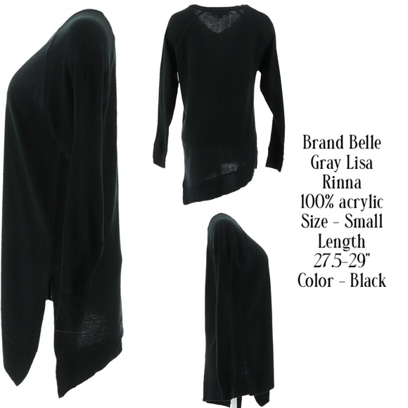 New Belle Gray By Lisa Rinna Asymmetrical Sweater - Picture 3 of 5